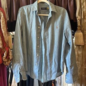 Polo by Ralph Lauren Light Blue Button-Down Oxford Shirt Large L